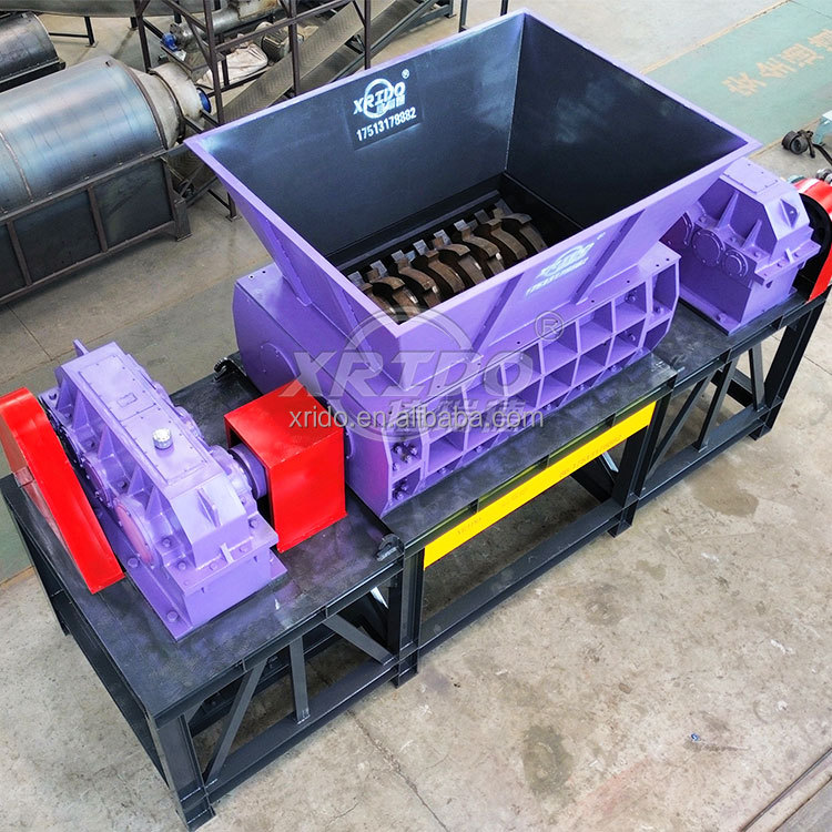 High Efficiency Waste Shredder Machine Automatic Plastic Twin Shaft Shredder