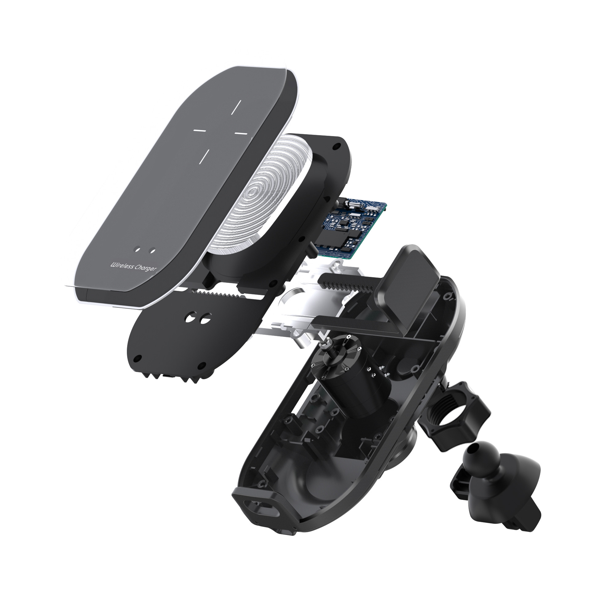 Car QI Type C Multifunction Wireless Charger Fast Charging For Phone