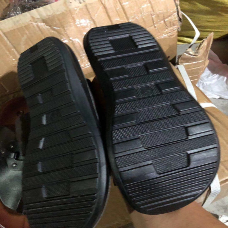 Black Brown Mens Soft Leather Slippers Anti Skid Men's Summer Sandals