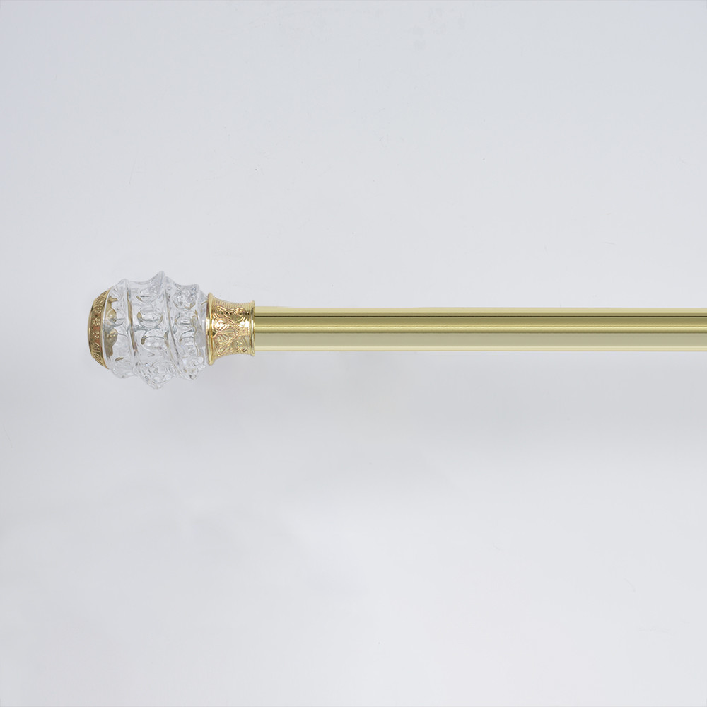 1-6M Curtain Rod Set Metal Aluminum Crystal Finials With Brackets Window Decoration