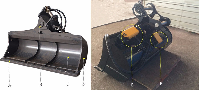 Sturdy Material Excavator Tilting Bucket Q345B Q460 Hydraulic Ditching Bucket