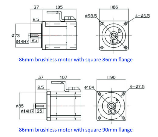 450W 48V 3000rpm OD 86mm AGV Brushless Motor With Driver Controller