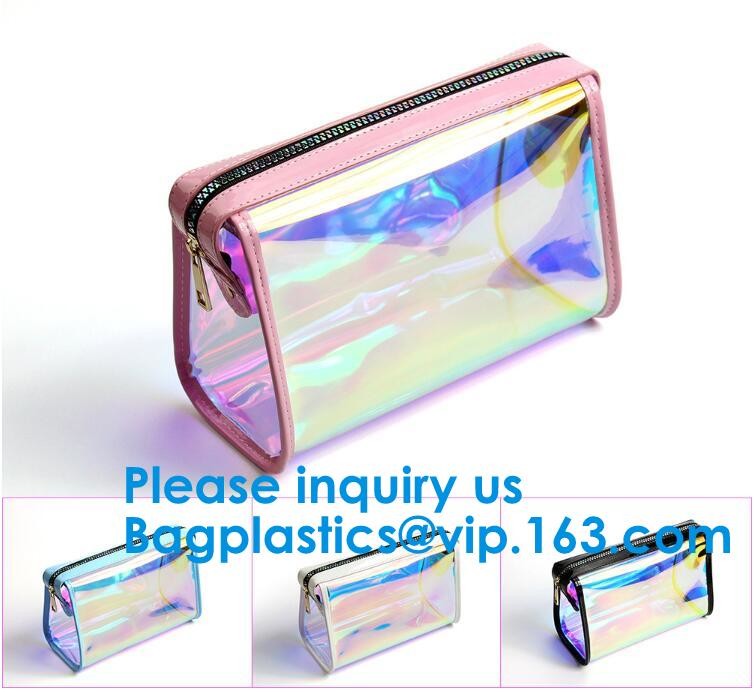 Women PVC Clear Backpack Laser Hologram Shoulder Bags Hologram Zip Lock Bag Pvc Bag Printed Pattern Zip lockk Bags Hot Sal