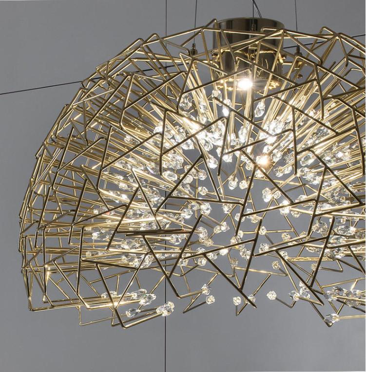 Crystal Hanging Lights Stainless Steel Chandelier D60*H60cm 110V-240V