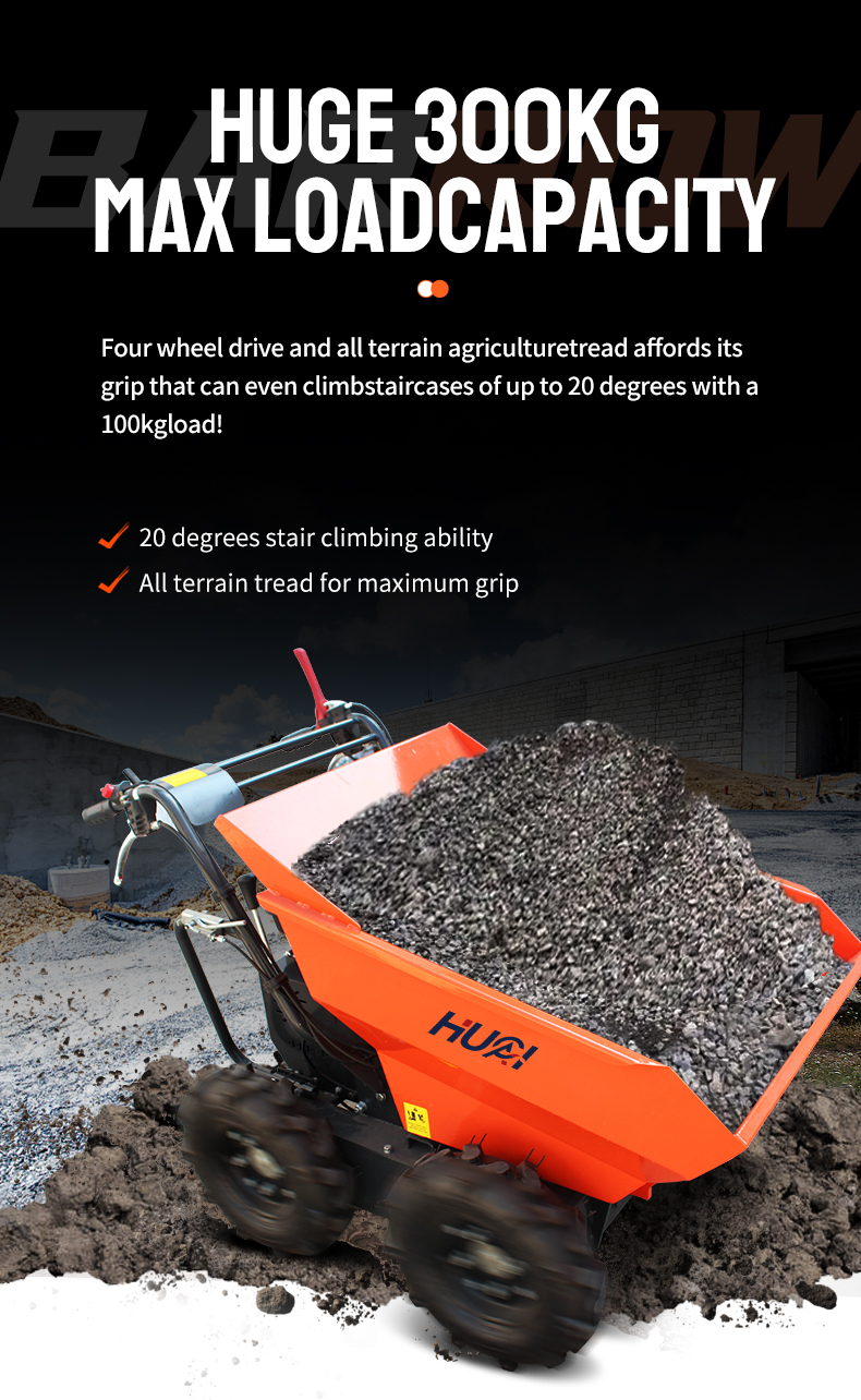 300 Kg/500 Kg/800 Kg Hydraulic Tracked Gasoline/Diesel Mini Dumper with EPA Engine