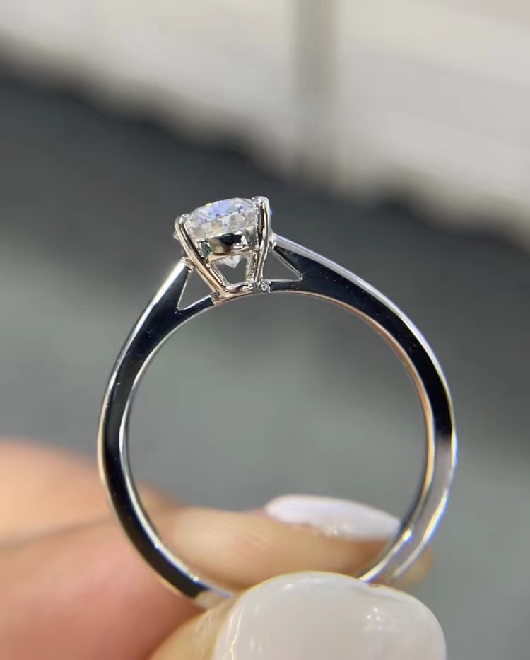 White Oval Diamond Ring Engagement Wedding Rings Lab Grown Diamond Rings