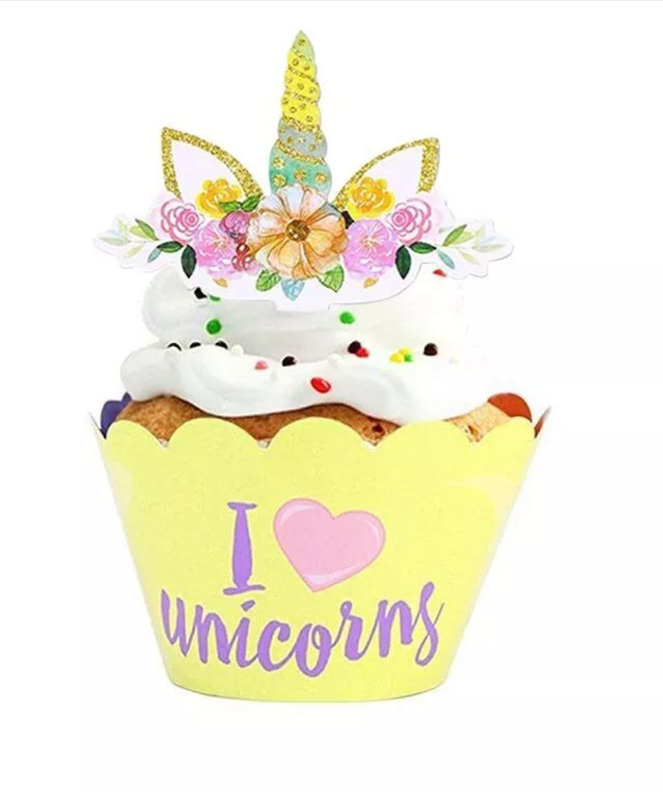 Unicorn Shape Paper Cupcake Wrappers , Mini Size Fancy Cupcake Wrappers