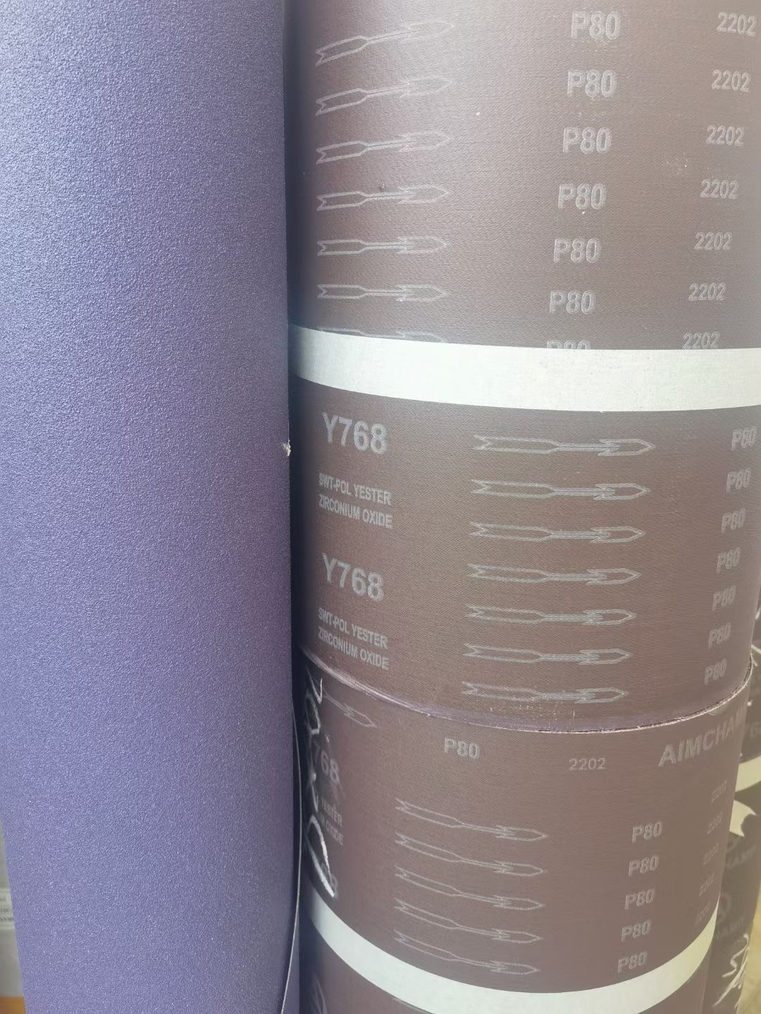Ceramic Alumina Y-Wt Sanding Belts Cool Grinding Metal Polyester Cloth Red Purple