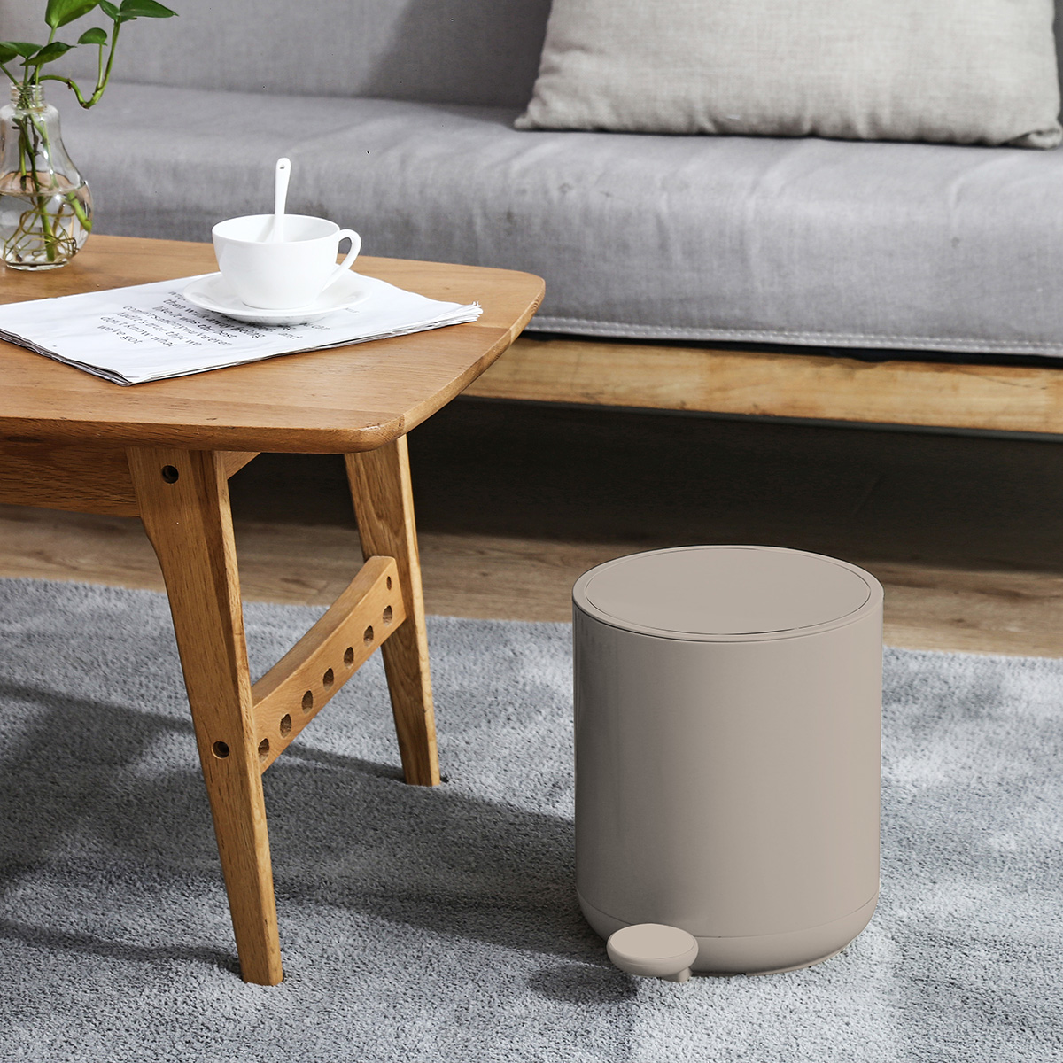 Contemporary Living Room Organizer Step On Garbage Can With Soft Close