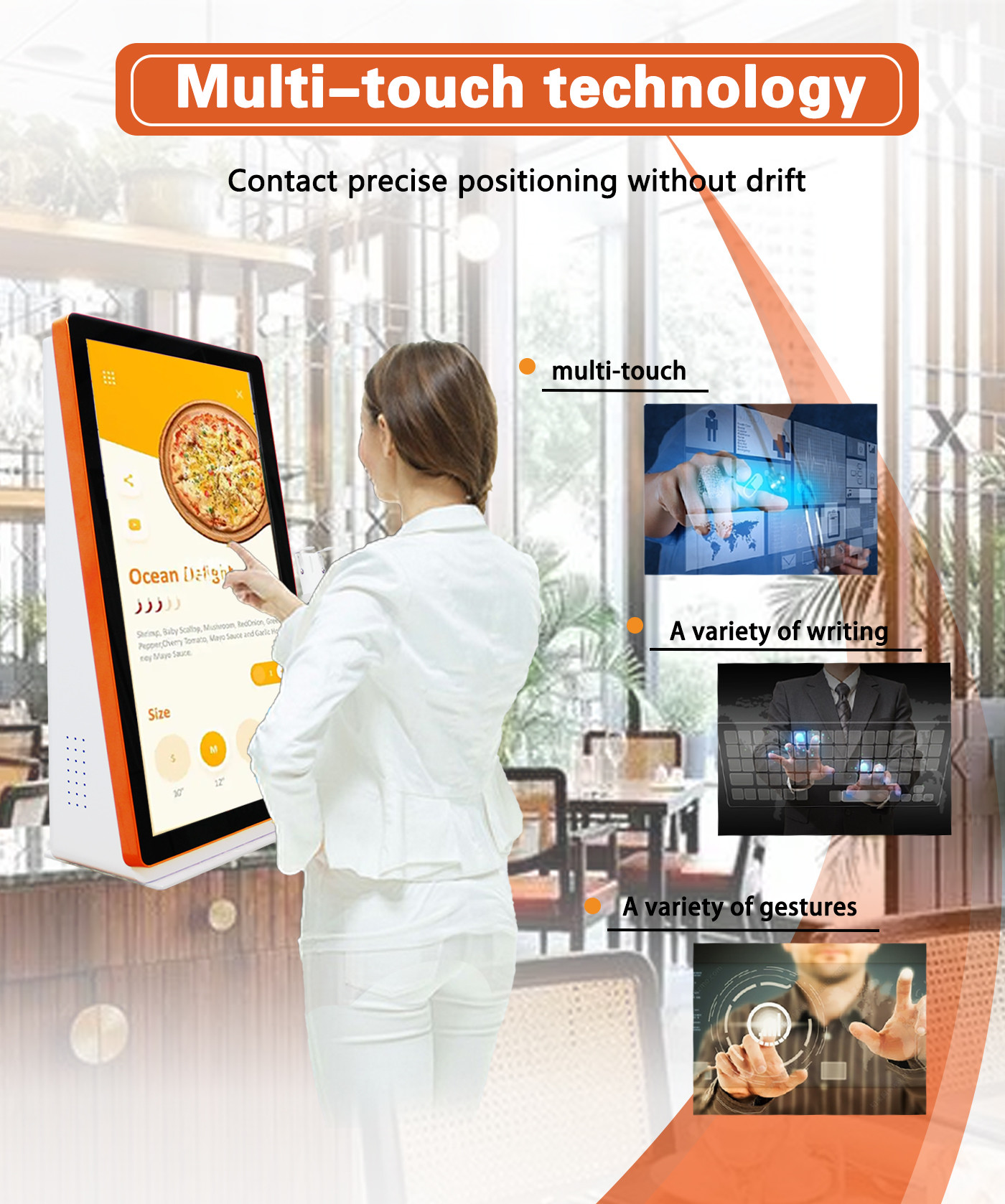 21.5 inch Android POS Self Service Payment Kiosk For Restaurants