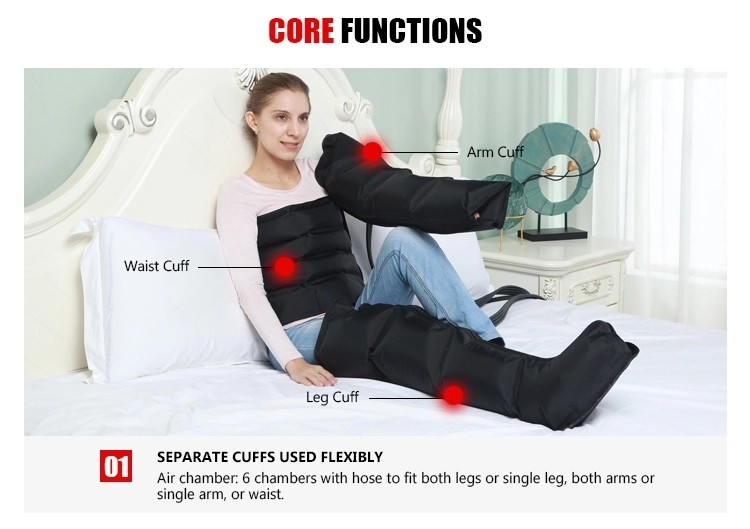 Sports Recovery Boot Air Compression Foot Massager 8 Chamber OEM ODM