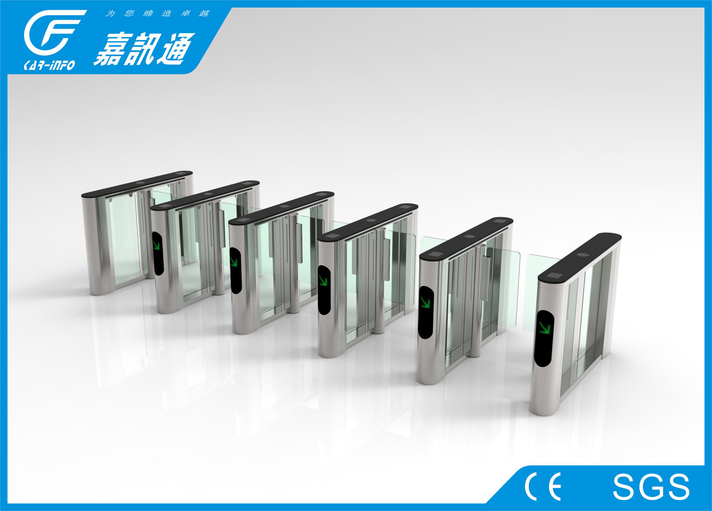 Alarm Function Speed Gate Turnstile Stainless Steel Housing Channel Width 560 - 900mm