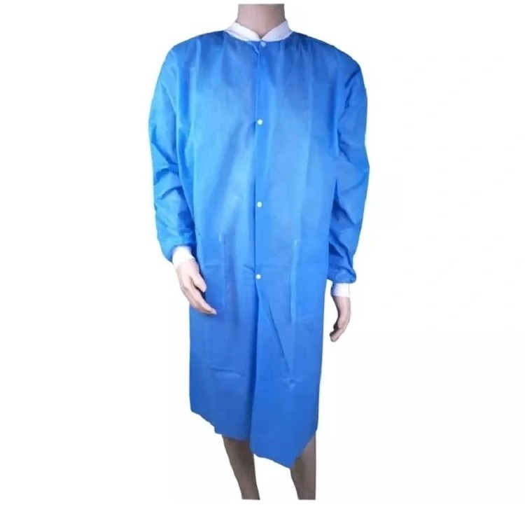 Unisex 50gsm Knitted Cuff Disposable Lab Coat