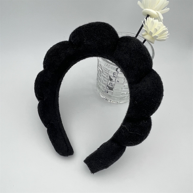 Spa Headband for Women Sponge Puffy Makeup Headband Spa Headband Terry Towel Cloth Fabric Head Band Yoga Washing Face