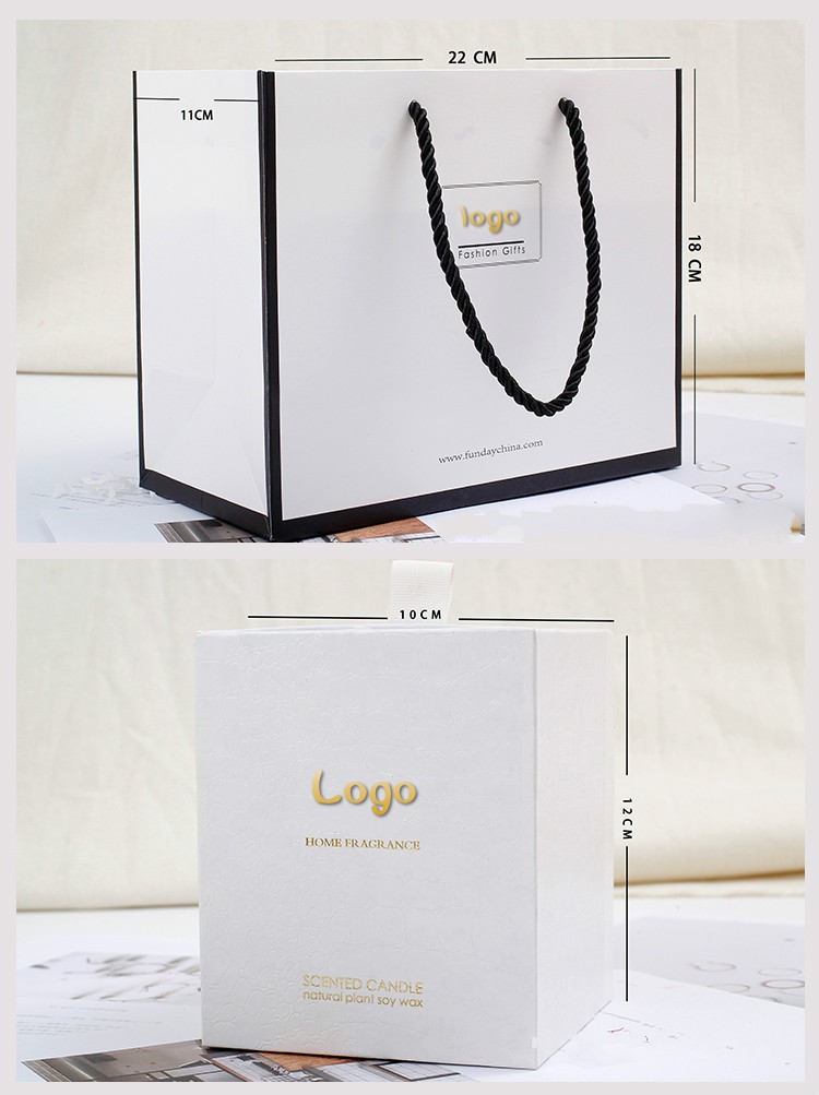 Luxury Custom Scented 30cl Candle Box Tube Packaging With Gold Foil Print Logo