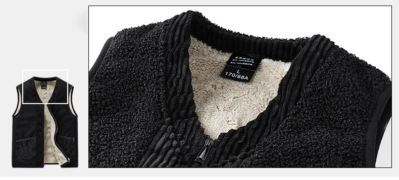 Street Style Cold Weather Vest Knit Polar Fleece Dress Vest With Pockets
