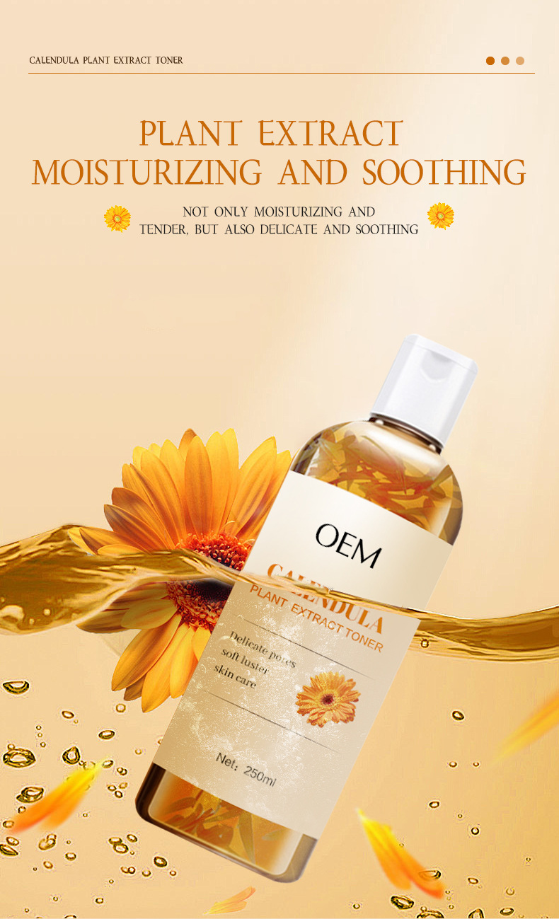 100% Pure Organic Water Hydrating Face Mist Brightening Moisturizing Petal Calendula Face Toner