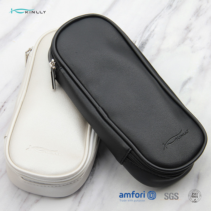 Black White Poly Bag PU ODM Makeup Brush Bag