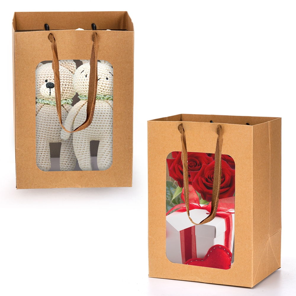 Custom Color Accepted Paper Type Specialty Paper Shopping Kraft Paper Bags With Window