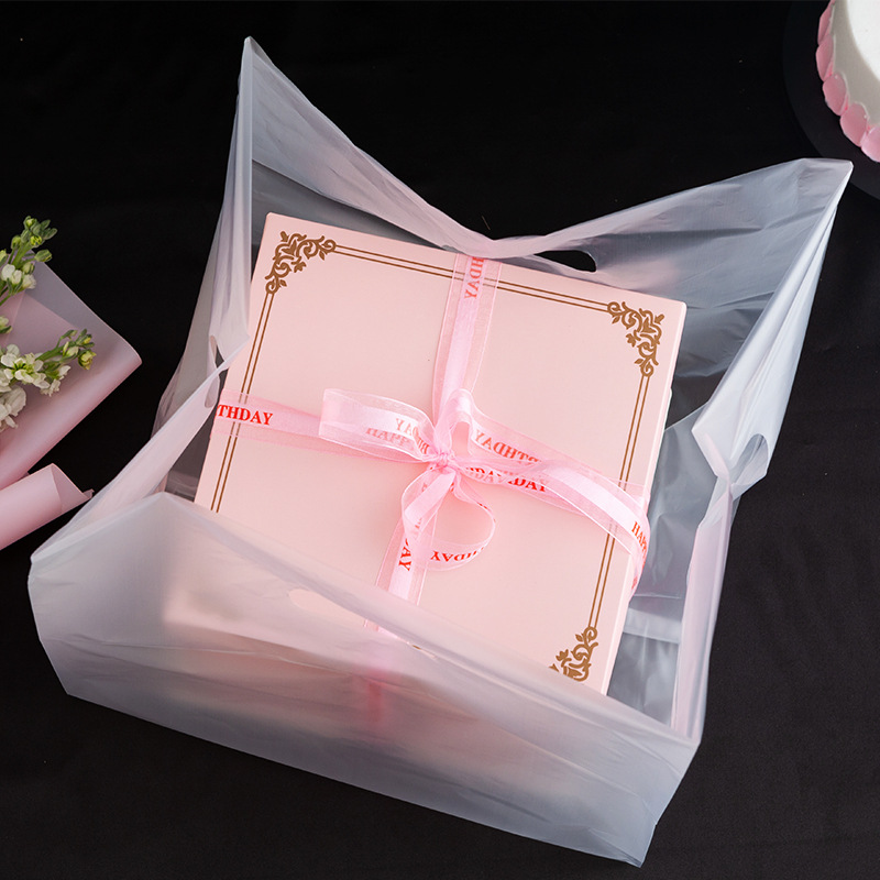 Plastic Material Structure Custom Size Accepted Tote Bag for Salad Baking Packaging
