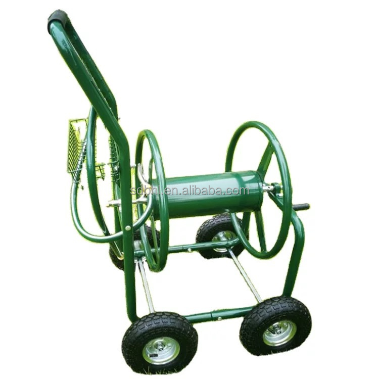 Convenient 4-Wheel Heavy Duty Hose Reel Cart for Outdoor Garden and Yard