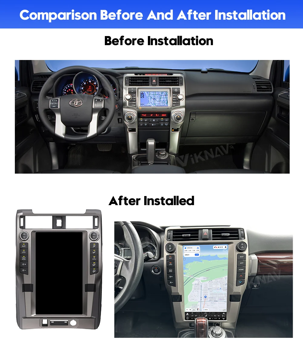 Auto Stereo Car Radio For Toyota 4Runner 2010-2023 Android Auto Carplay GPS Navigation Display Screen Multimedia player