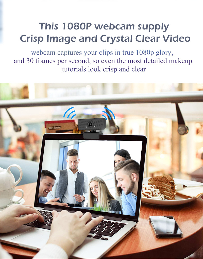 1080P HD Webcam 110 degree wide Computer WebCam Camera for Live Broadcast YouTube Video Recording Conferencing Meeting
