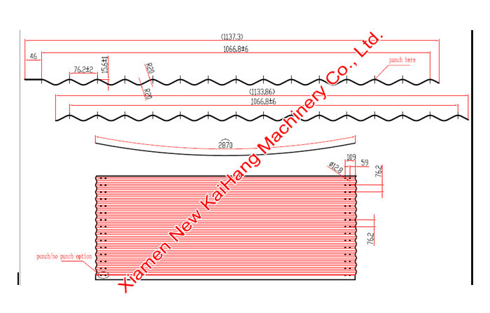 PPGI G550 G350 water tank rolled/curved Rolling Machine 45# Steel, Computer Corrugated Sheet Roll Forming Machine