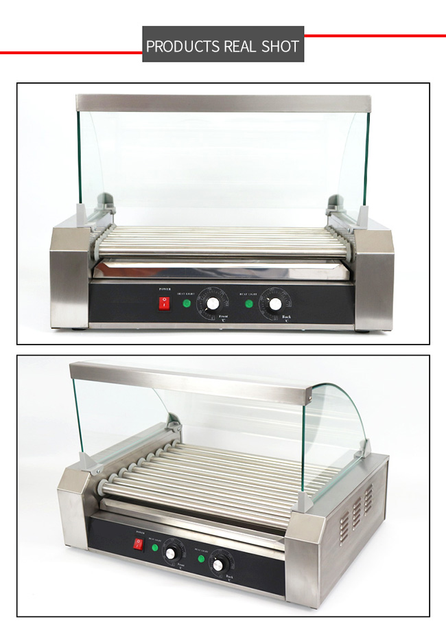 9 Sticks Grill Snack Food Processing Equipment / Commercial Hot Dog Rack Heater