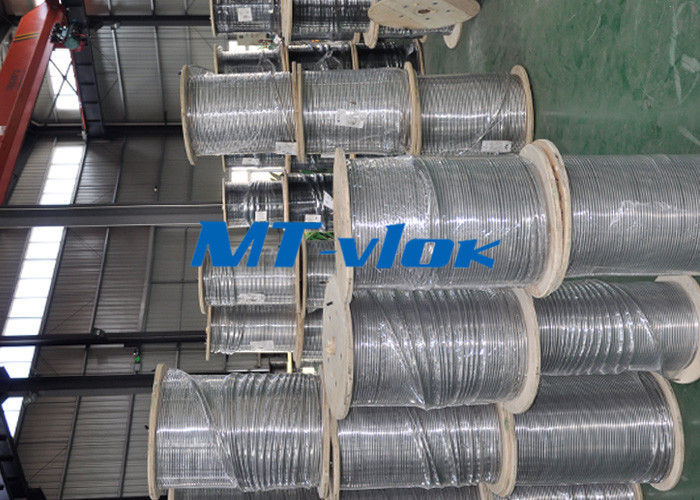 S30400 / S30403 ASME SA269 Stainless Steel Welded Super Long Coiled Tube For Cable Industry