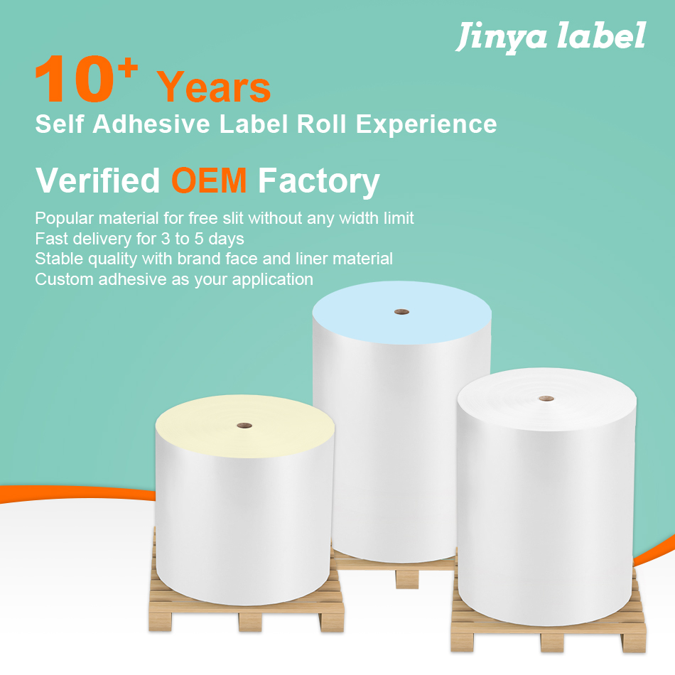 Self Adhesive Thermal Sticker Label for Custom Usage Stickers Paper Jumbo Roll