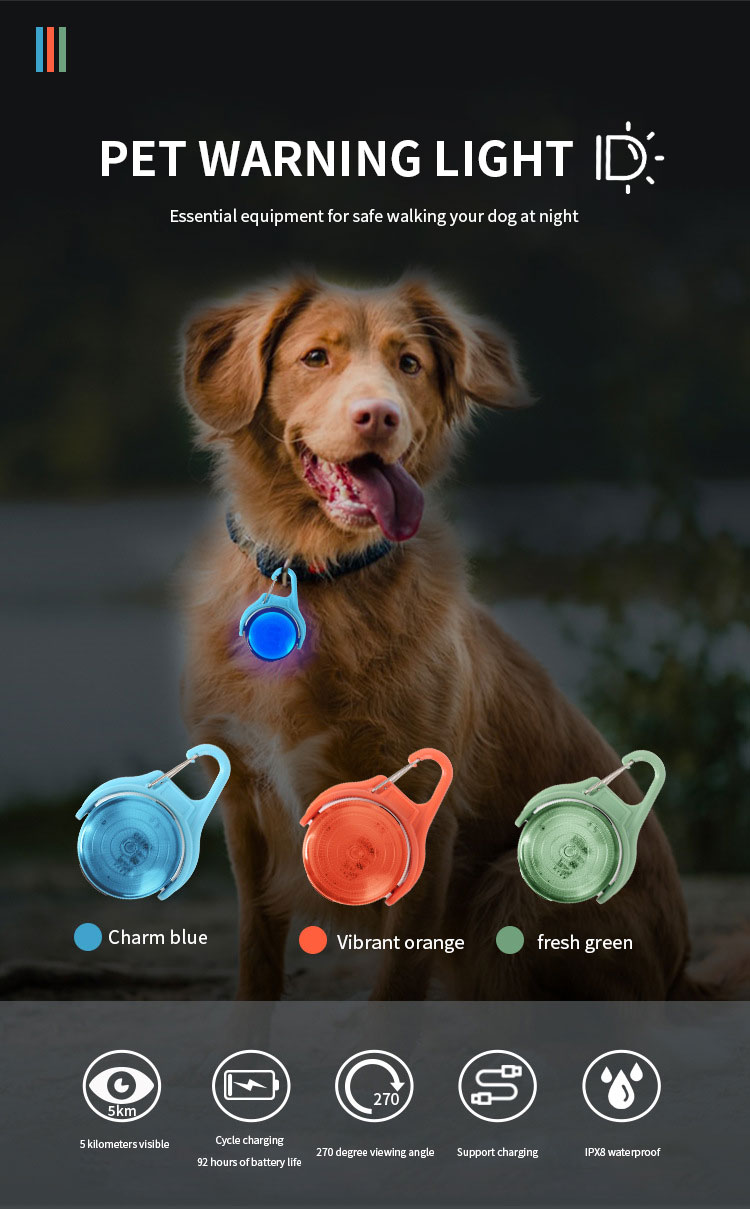 White Blue Green Silicone Flashing Dog Collar Tag Floral Dog Identity Tags