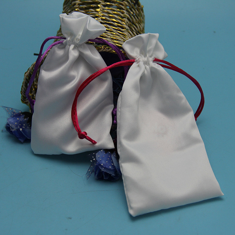 Hotel Soap Small Fabric Drawstring Bags , Ribbon String Satin / Silk Cloth Bag