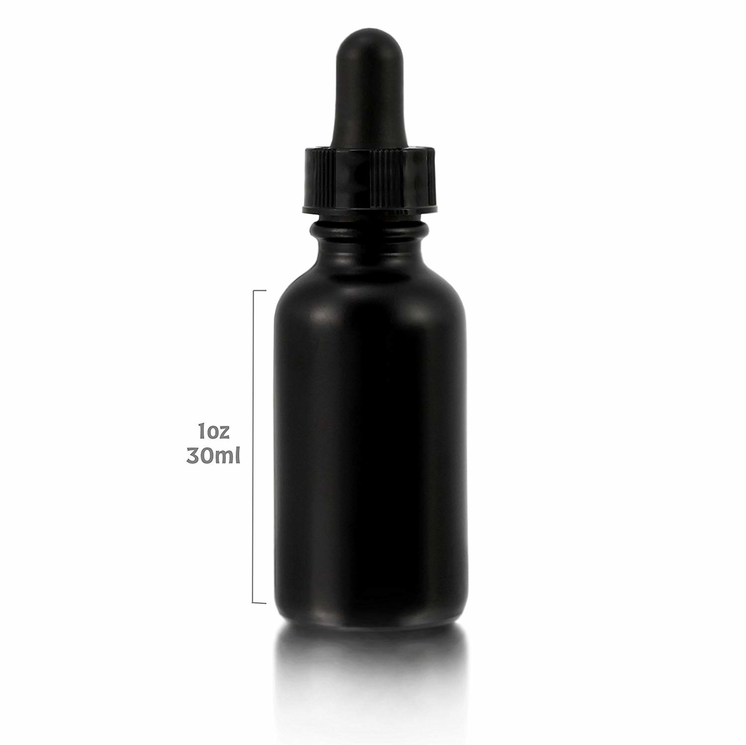 Cosmetic 30ml Eye Black Glass Bottle With Dropper Non Spill