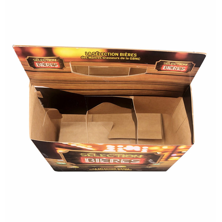 Varnishing 6 Bottle Carrier Cardboard TakeAway Pantone Corrugated Boxes Printing