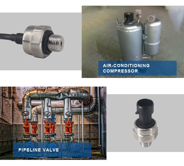G1/4 Cable 1MPa HVAC Air Pressure Sensor stainless steel housing