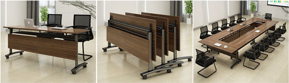 Adjustable Lightweight Meeting Training Room Table Tops Desks Stackable Conference Tables and Chairs Price