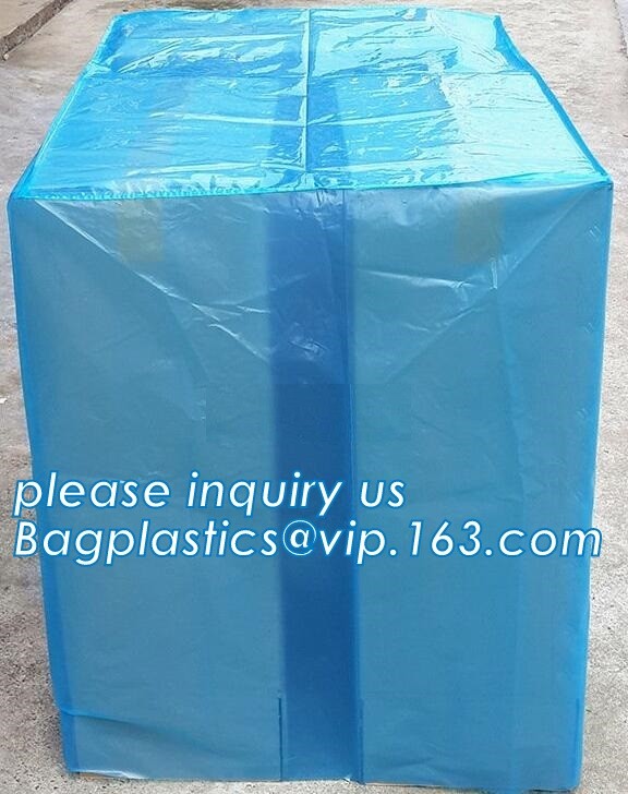 sealable square bottom pallet shrink wrap plastic cover for bags, jumbo black lightproof and waterproof plastic pallet c