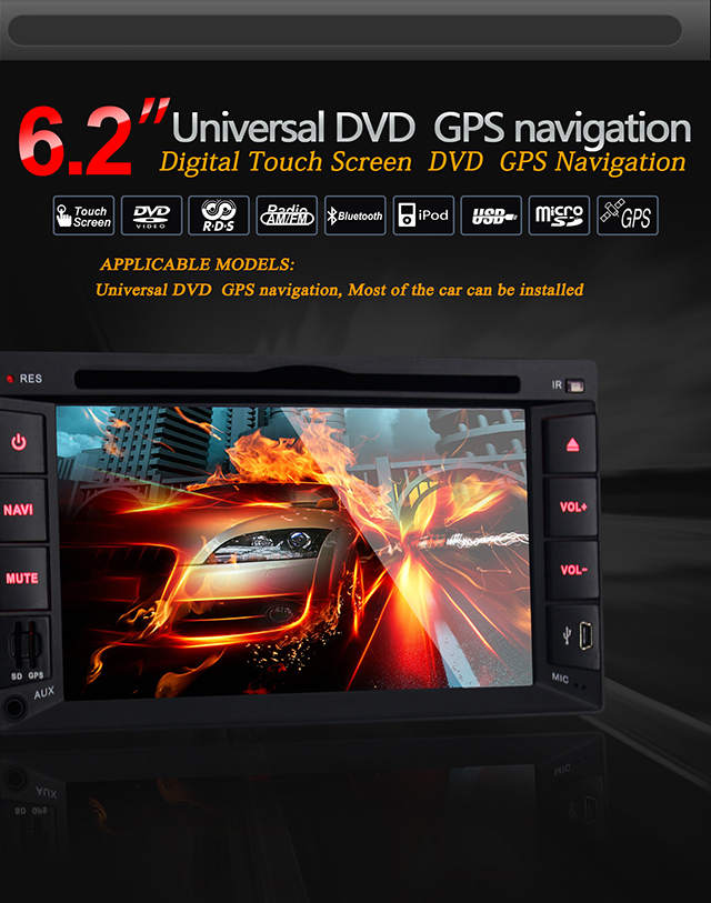 Ouchuangbo Universal Car DVD GPS Navigation Android 4.2 System USB iPod 3G Wifi Radio Player OCB-2815B