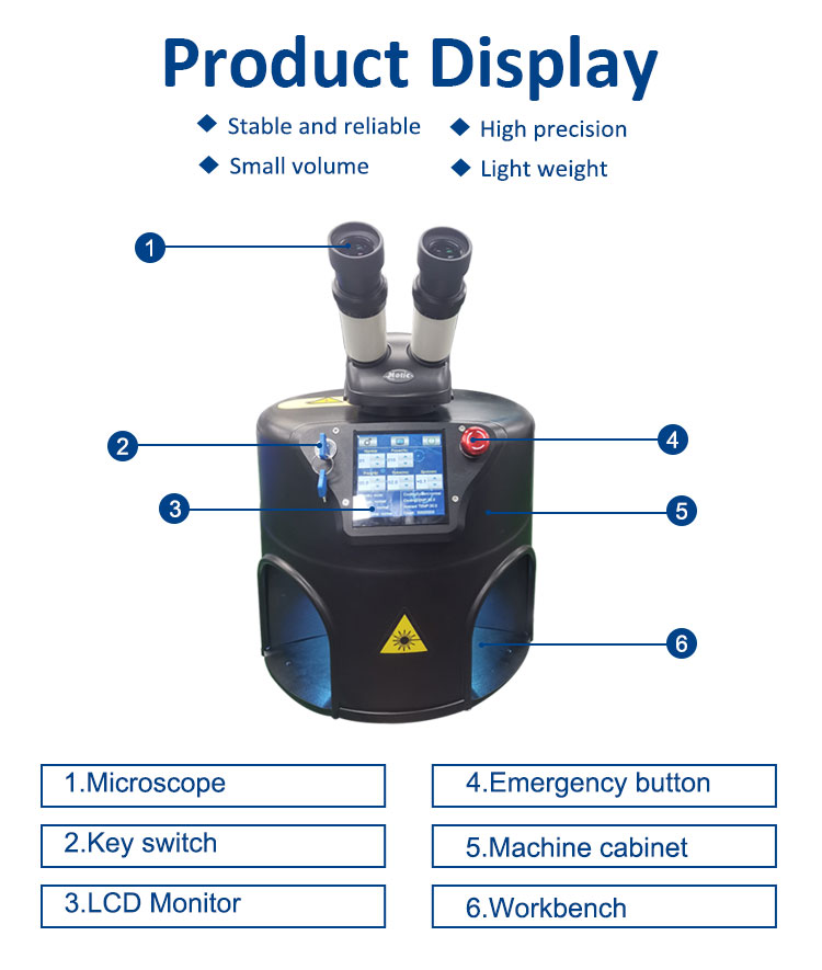 YAG 40W Desktop Jewelry Laser Welding Machine For Gold Silver Glass Repair