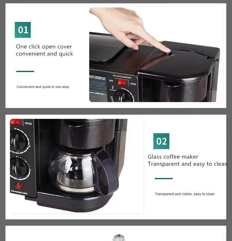 OEM Electric Oven/ Coffee Machine / Frying Pan - 3-in-1 Breakfast Maker