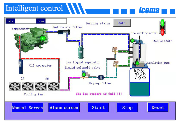 20 Tons Freshwater Flake Ice Machine Direct Cooling