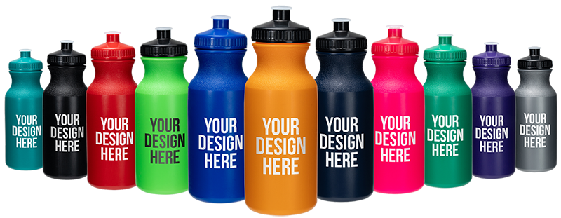 Several water bottles
