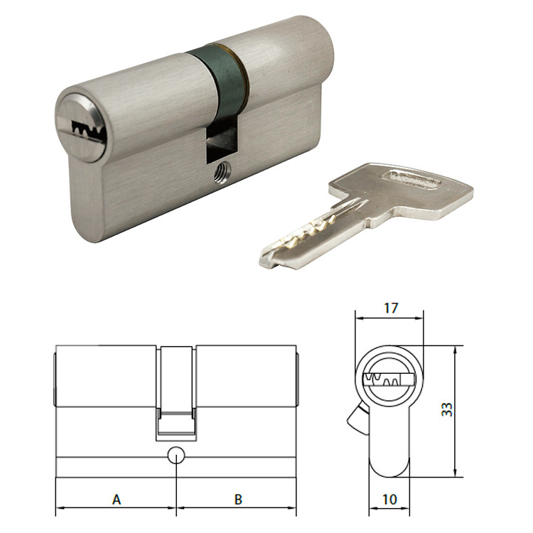 Dimple Key Security Euro Cylinder Lock Matt Chrome EN1634 Fire Protection