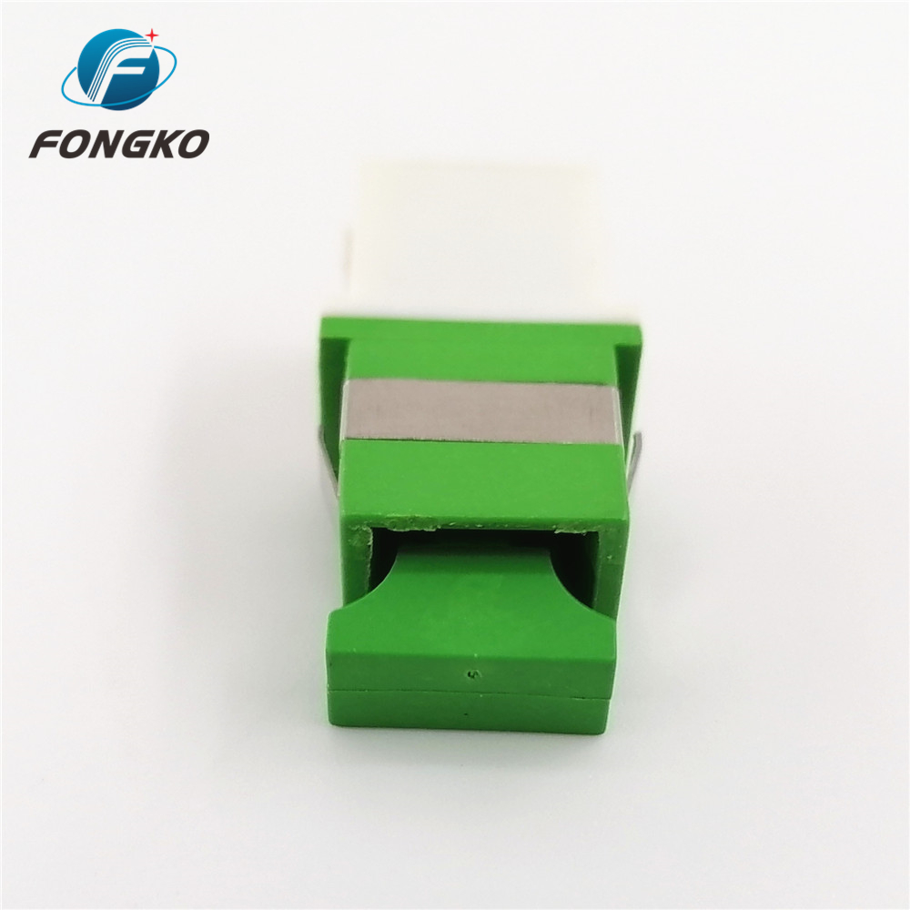 LC / APC Duplex Fiber Optic Adapter With Metal Shrapnel Single Mode