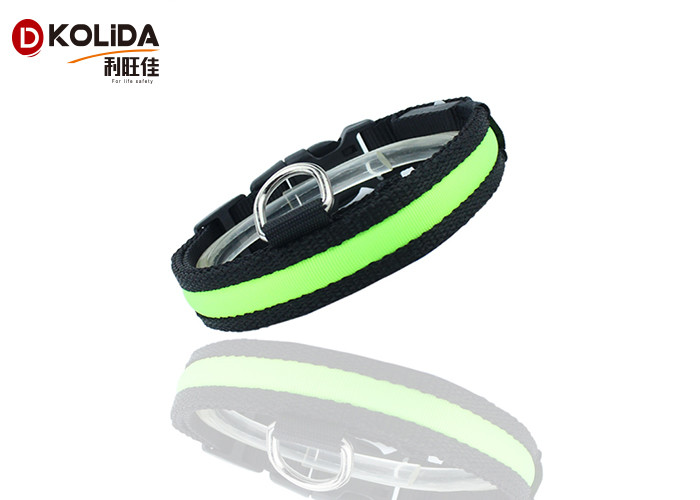 Nylon 3 Sizes Night Safety Flashing Light Glow In The Dark Collar LED Dog Pet Collar