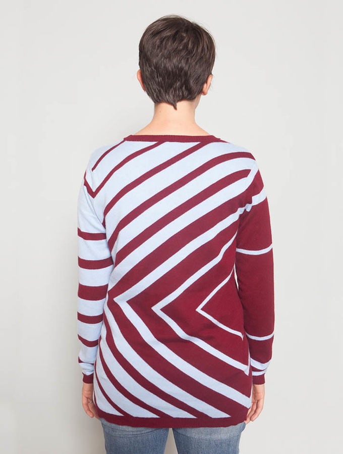 Jacquard Stripe Double Layer Sweater , Size M Family Christmas Sweaters