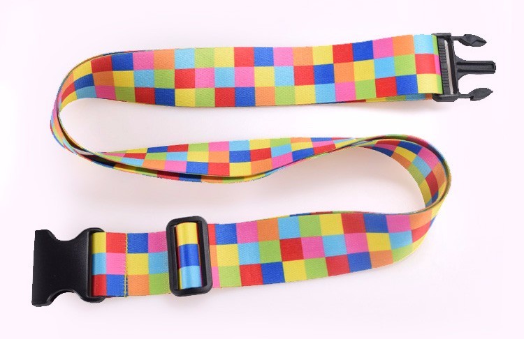 Red Polyester Sublimation Personalised Luggage Straps With Various Accessories