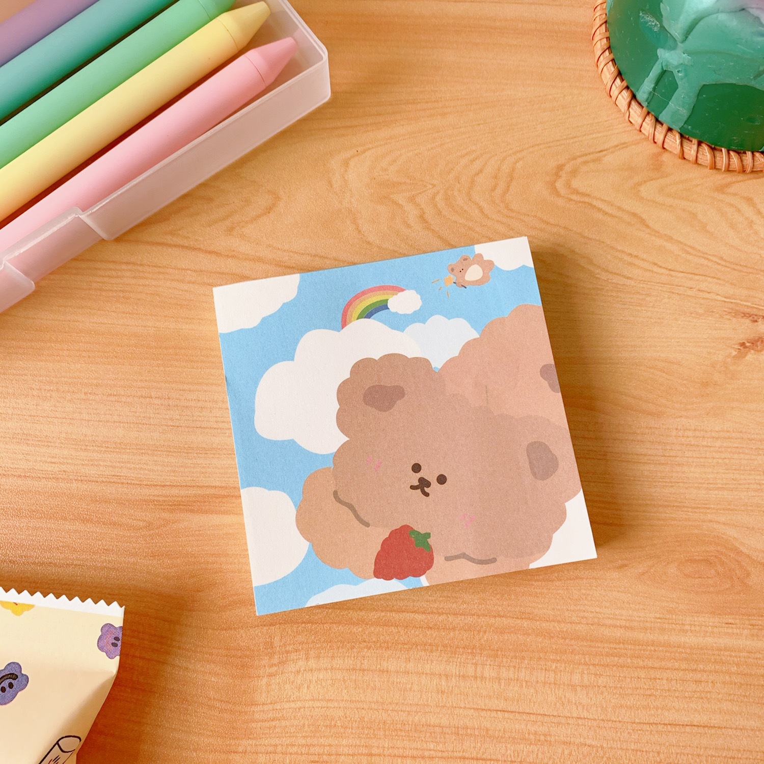 Cute Bear Self Sticky To Do List Note Pad for School Office 2022 Stationery Supplies