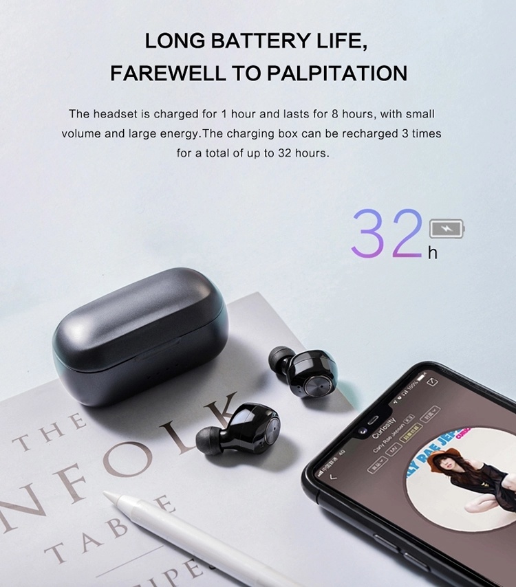 Noise Cancelling Waterproof Bluetooth True Stereo Wireless Earphone Earbuds